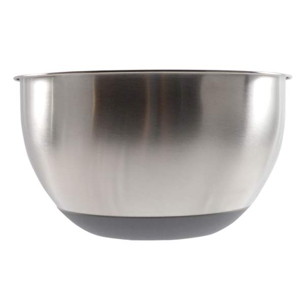 Stainless Steel Mixing Bowl with Grey Non-Skid Base, 5qt