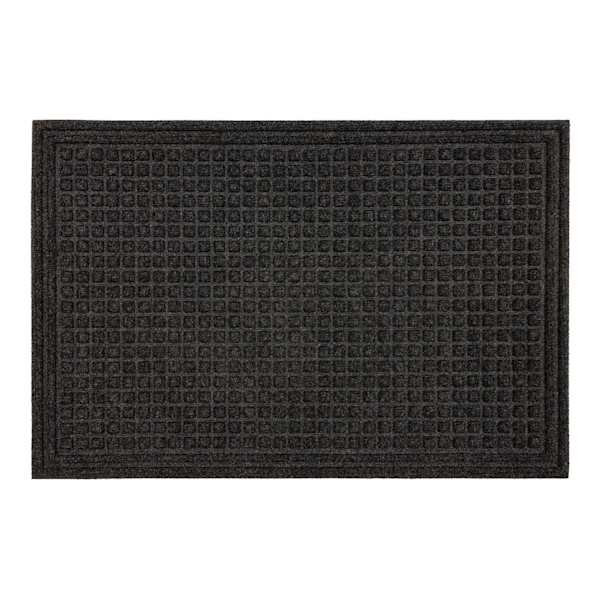 Black Waffle Impressions Doormat, 24x36