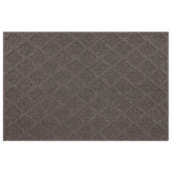 Adair Grey Diamond Design Washable Accent Rug, 30x45