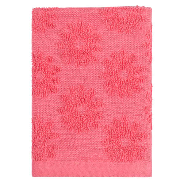 Tiny Dreamers 4-Pack Pink & White Flower Embossed Washcloths, 12"