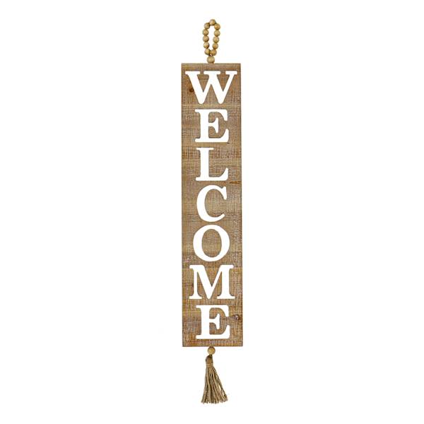 Honeybloom Welcome Beaded Wall Sign, 5x32