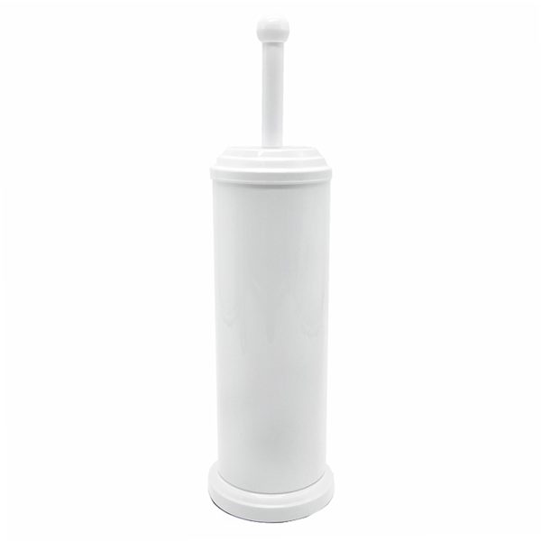 Ridged White Metal Toilet Bowl Brush