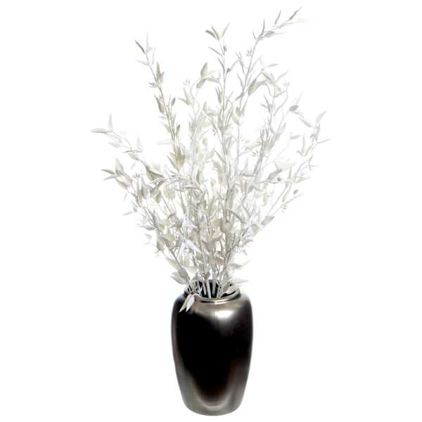 Found & Fable White Willow in Silver Pot, 25"