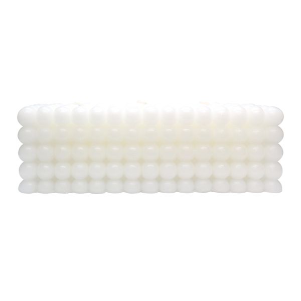Crosby St. White Unscented Bubble Bar Candle, 3x3x8