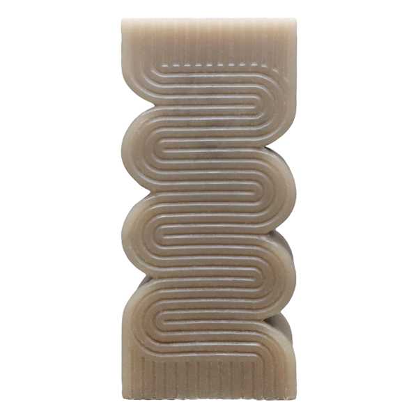Crosby St. Brown Unscented Modern Wavy Pillar Candle, 3x8