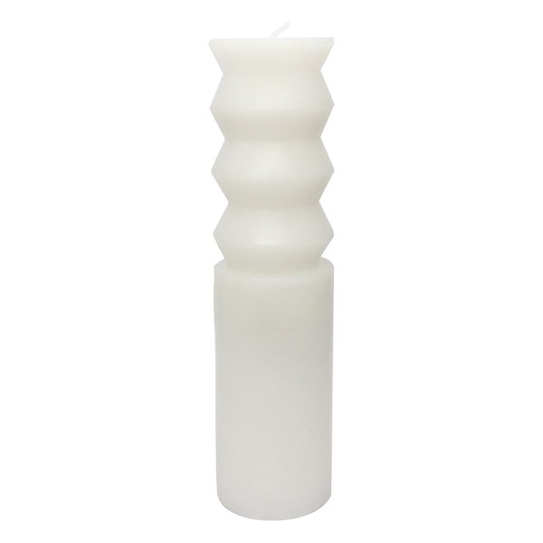 Crosby St. White Unscented Totem Pillar Candle, 2x8