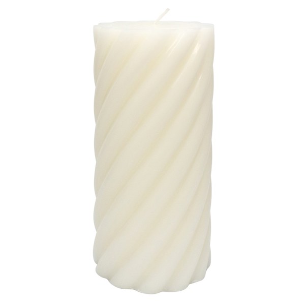 Willow Crossley White Unscented Twisted Pillar Candle, 3x6