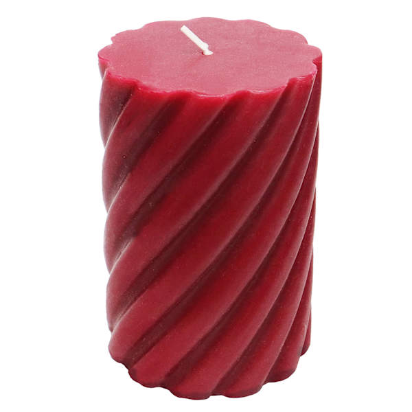 Willow Crossley Red Unscented Twisted Pillar Candle, 3x4