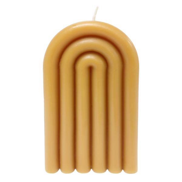 Tan Unscented Rainbow Arch Candle, Small