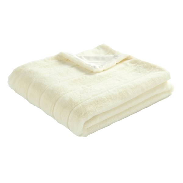 Crosby St. Kate White Faux Fur Throw Blanket, 50x60