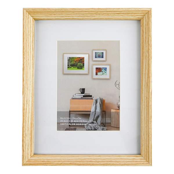 8x10 Matted to 5x7 Wall Frame, Natural