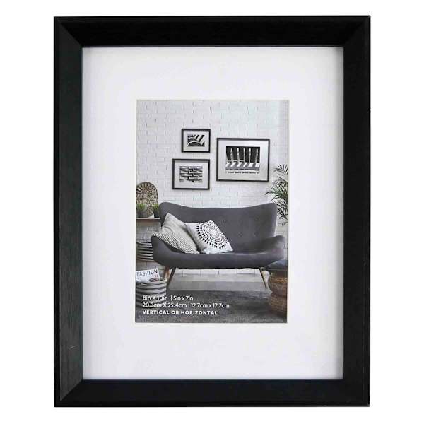 8x10 Matted to 5x7 Wall Frame, Black