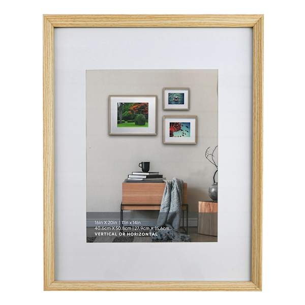 16x20 Matted to 11x14 Wall Frame, Natural