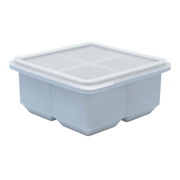 4-Section Silicone Square Ice Cube Tray, Blue