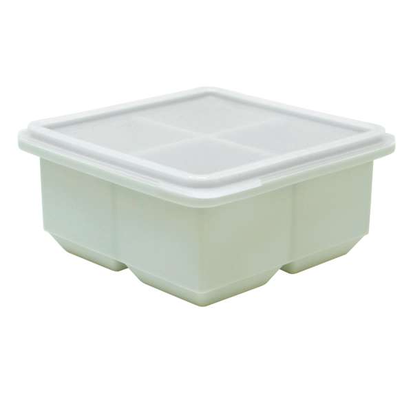 4-Section Silicone Square Ice Cube Tray, Sage