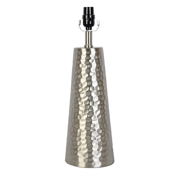 Found & Fable Hammered Silver Metal Medium Table Lamp Base, 19"