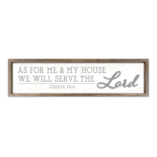 Framed Serve The Lord Wall Sign, 8x30