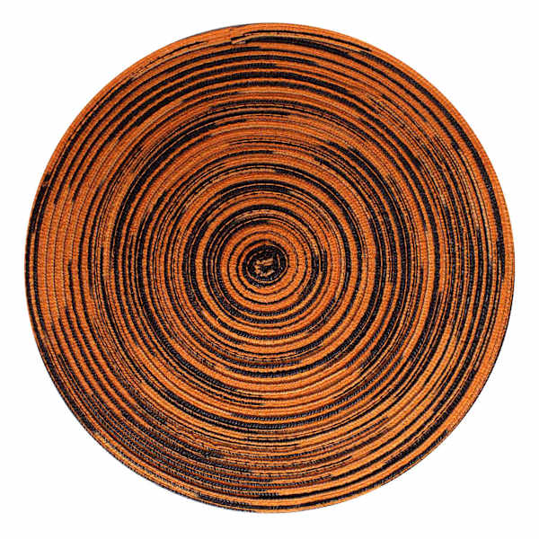 Round Orange & Black Ombre Placemat, 15"
