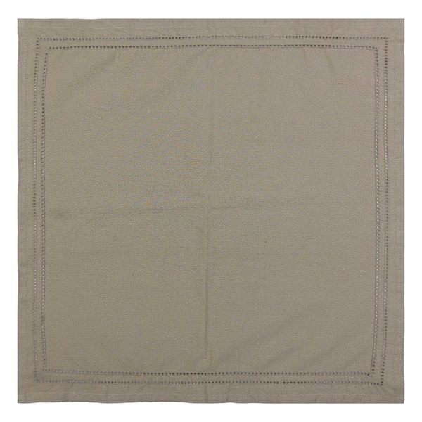 Set of 4 Grey Hemstitched Cloth Napkins