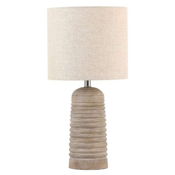 Found & Fable Brown Ribbed Medium Table Lamp with Shade, 23.5"