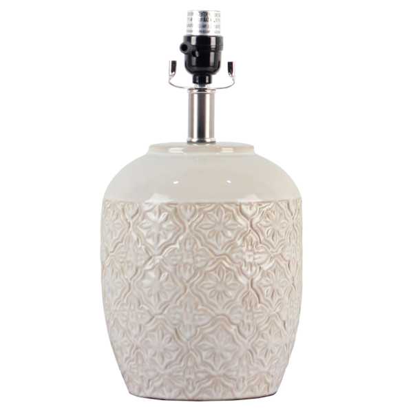Honeybloom White Textured Ceramic Lamp Base, 14.5"