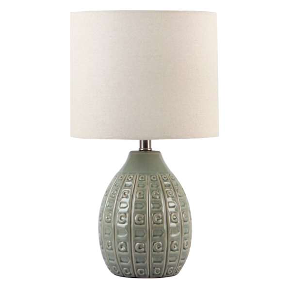 Tracey Boyd Green Ceramic Small Table Lamp with Shade, 21"