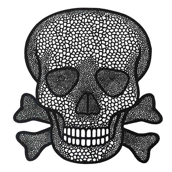 Black Skull Shaped Placemat, 15"