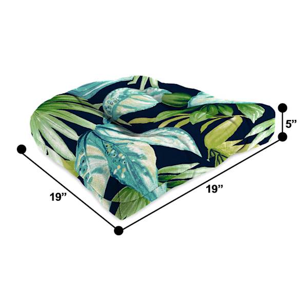 Seneca Navy Blue Outdoor Wicker Seat Cushion