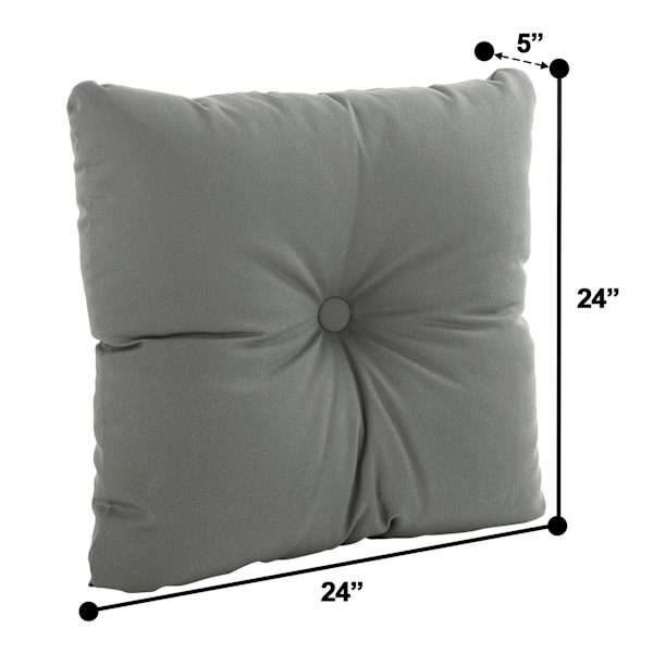 Charcoal Canvas Tufted Back Cushion