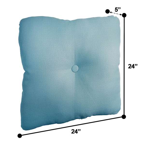 Light Blue Tufted Back Cushion