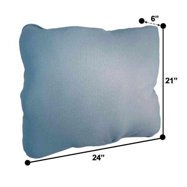 Light Blue Corded Outdoor Back Cushion