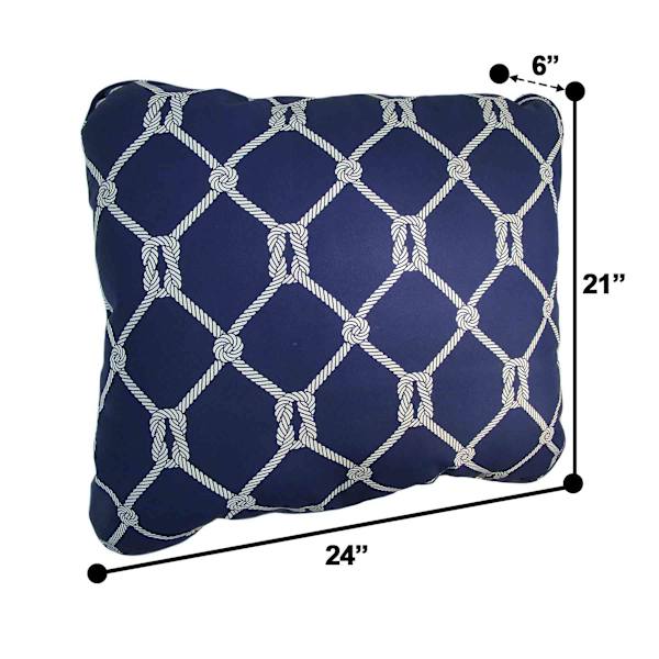 Providence Navy Blue Rope Lattice Outdoor Back Cushion