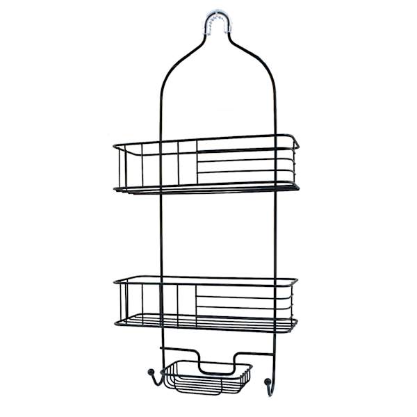 3-Tray Iron Shower Caddy with Powder Coating, Matte Black