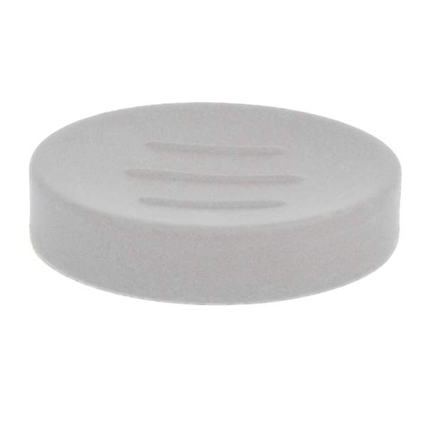 Crosby St Denn Grey Soft Touch Soap Dish, 4.8"
