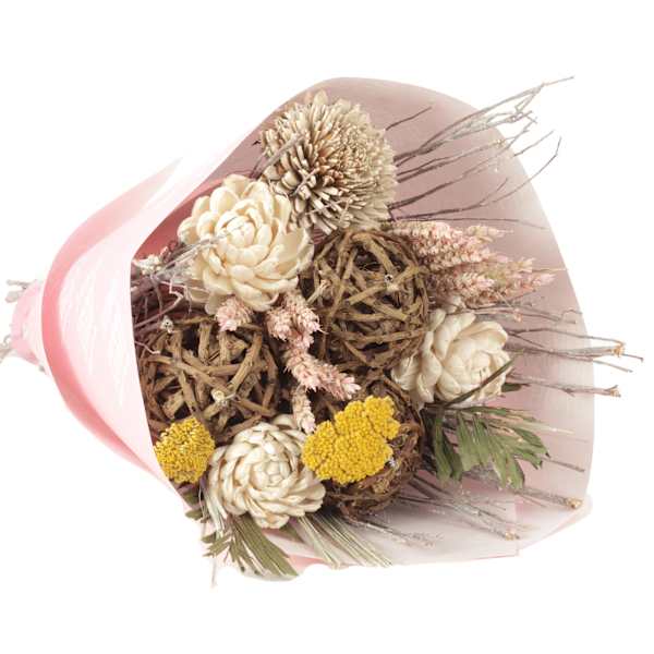 Dried Yellow & Natural Confetti Bouquet, 27"