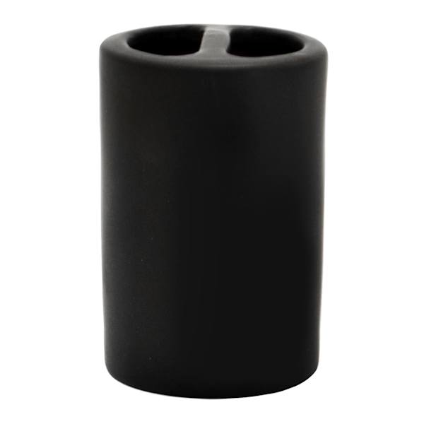 Crosby St Denn Black Soft Touch Toothbrush Holder, 4.8"