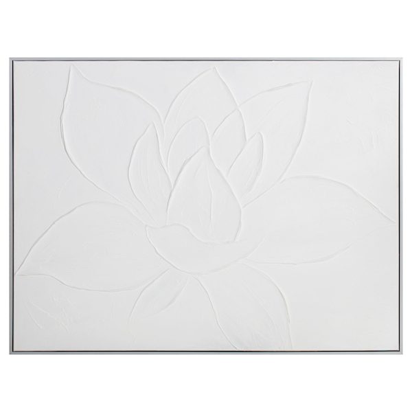 Found & Fable Framed Lotus Flower Canvas Wall Art, 40x30