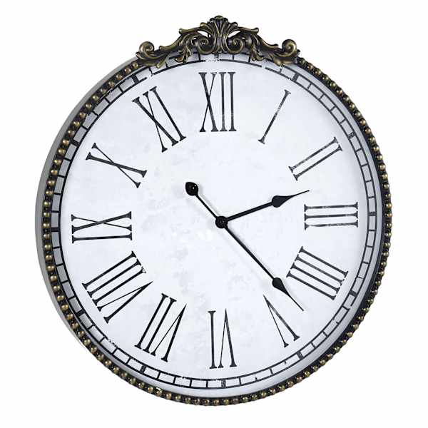 Providence Black Antique Round Wall Clock, 26x27