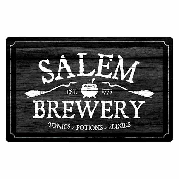Spellbound Salem Brewery Metal Halloween Sign, 17x11