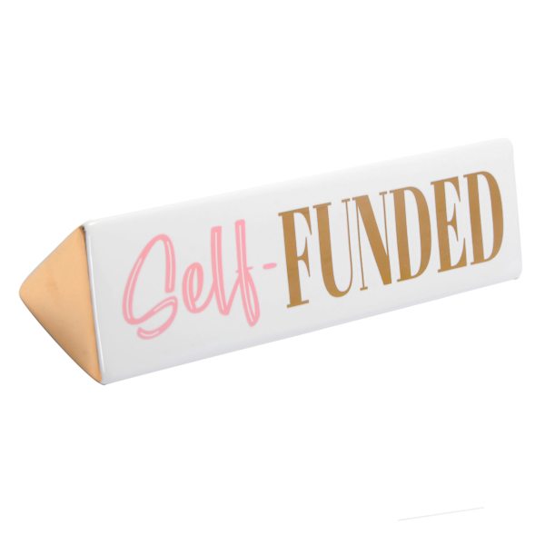 Self Funded Metallic Ceramic Block Sign, 7"