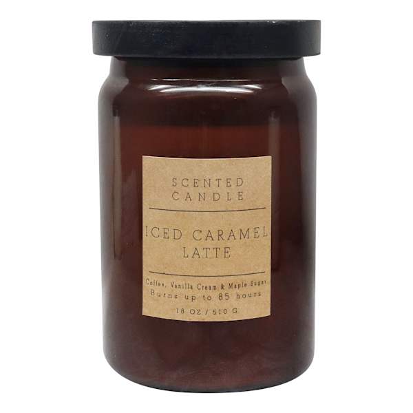 Honeybloom Iced Caramel Latte Scented Jar Candle, 18oz