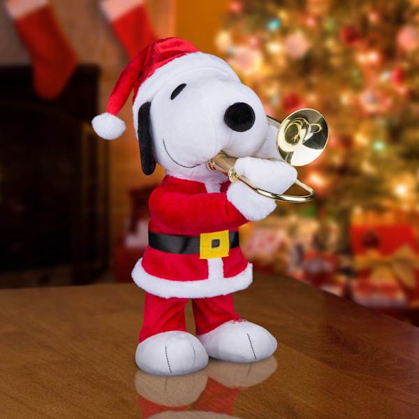 Animated Plush Snoopy in Santa Suit 12in Christmas Indoor Decor At Home