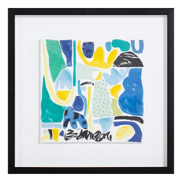 Glass Framed Abstract Wall Art, 16"