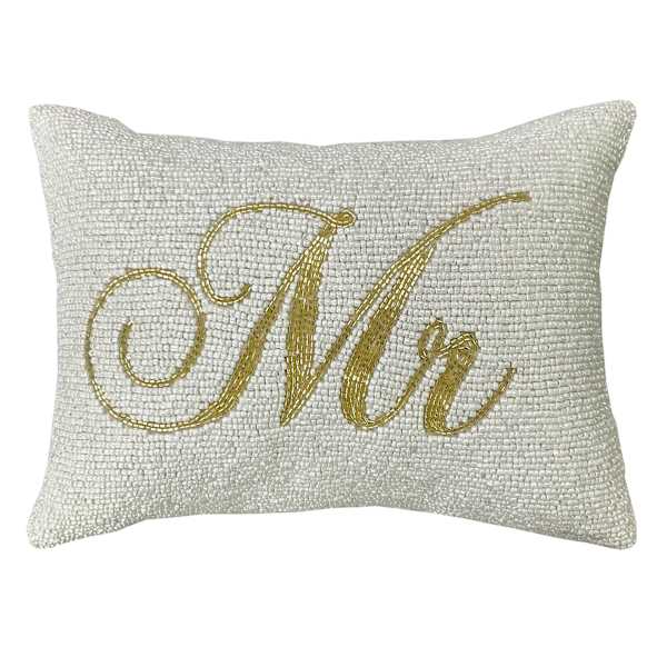 Willow Crossley Gold Beaded Mr Throw Pillow, 9x12