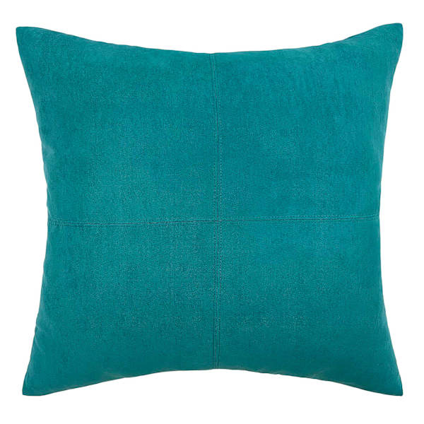 Turquoise Faux Suede Throw Pillow, 24"