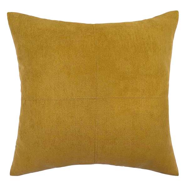 Turmeric Yellow Faux Suede Throw Pillow, 24"
