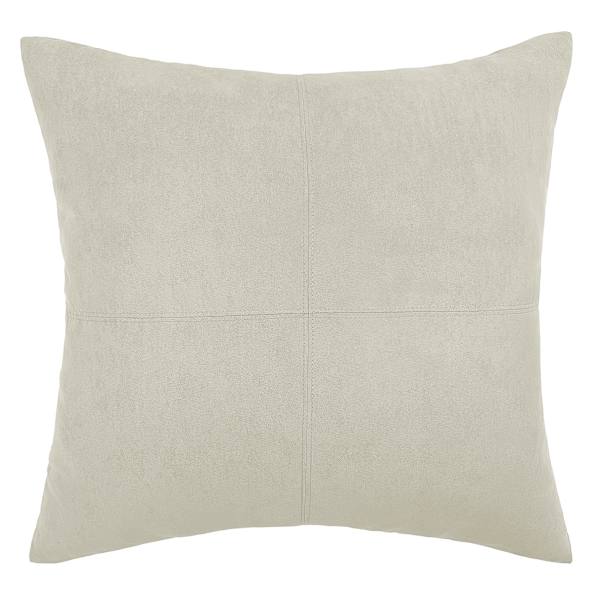 Ivory Faux Suede Throw Pillow 24