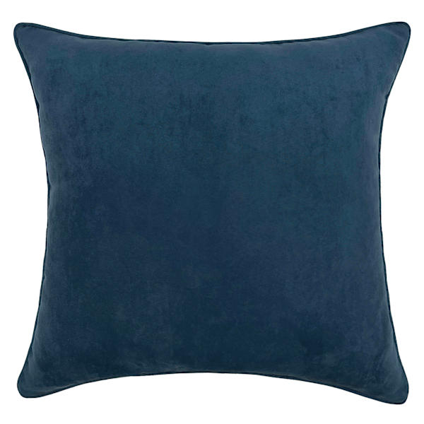Blue Faux Suede Throw Pillow, 18"