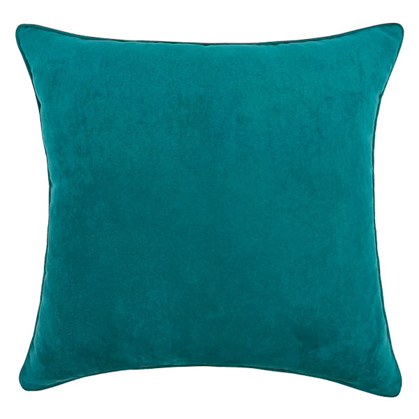 Turquoise Faux Suede Throw Pillow, 18"
