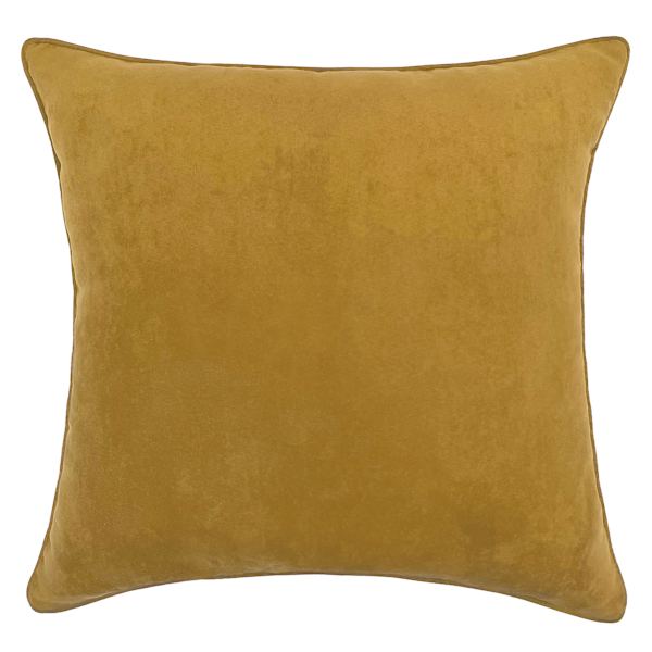 Turmeric Yellow Faux Suede Throw Pillow, 18"